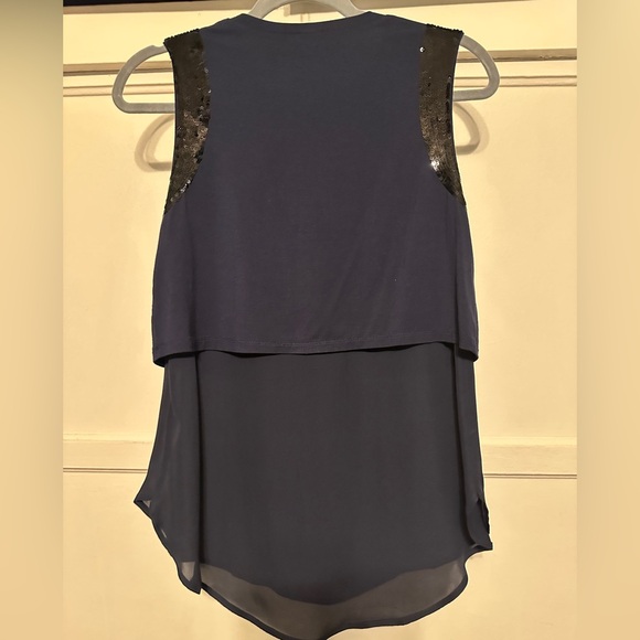 Haute Hippie Blue&Black Sleeveless top with sequin and detail - Picture 2 of 9